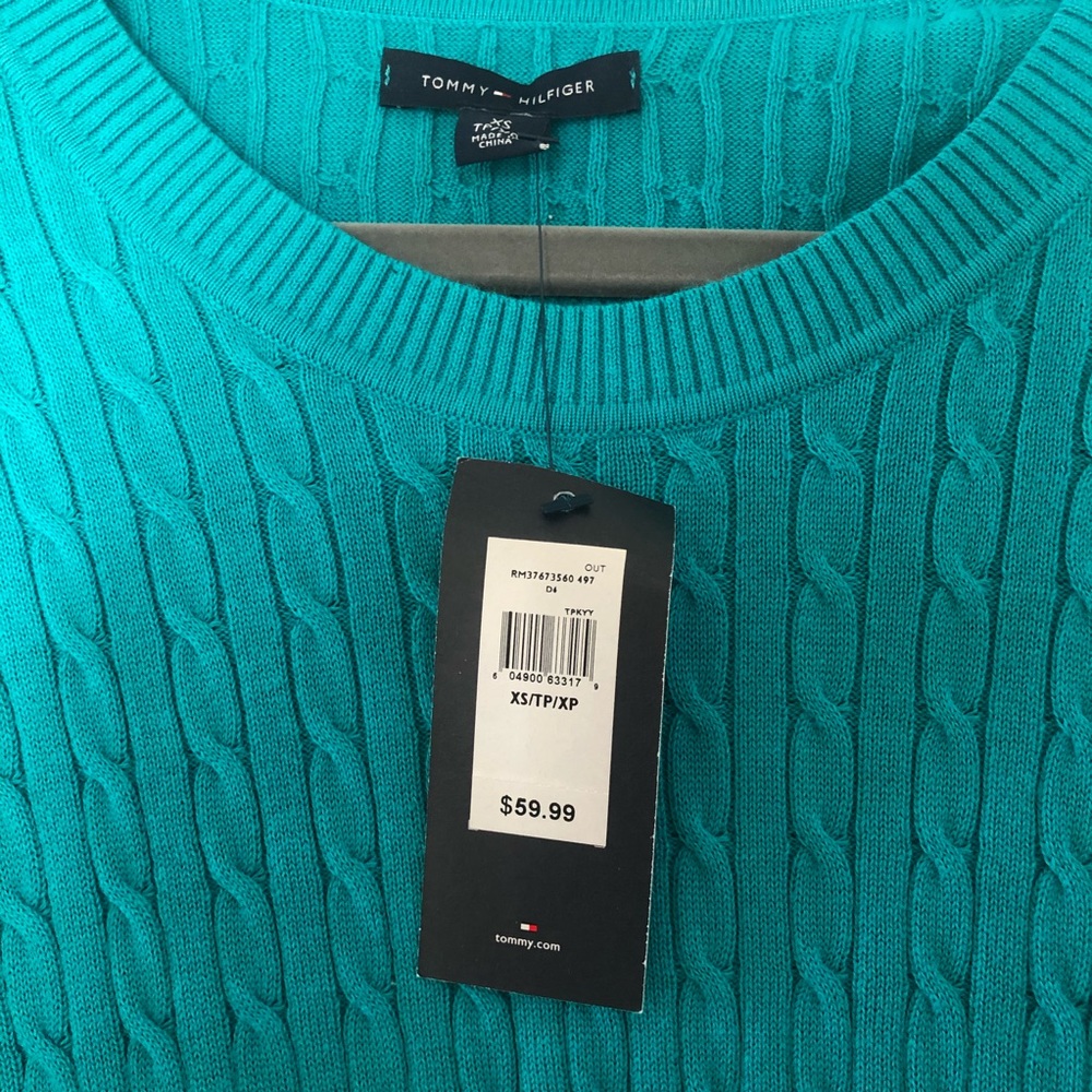 Tommy Hilfiger teal sweater - Picture 2 of 6